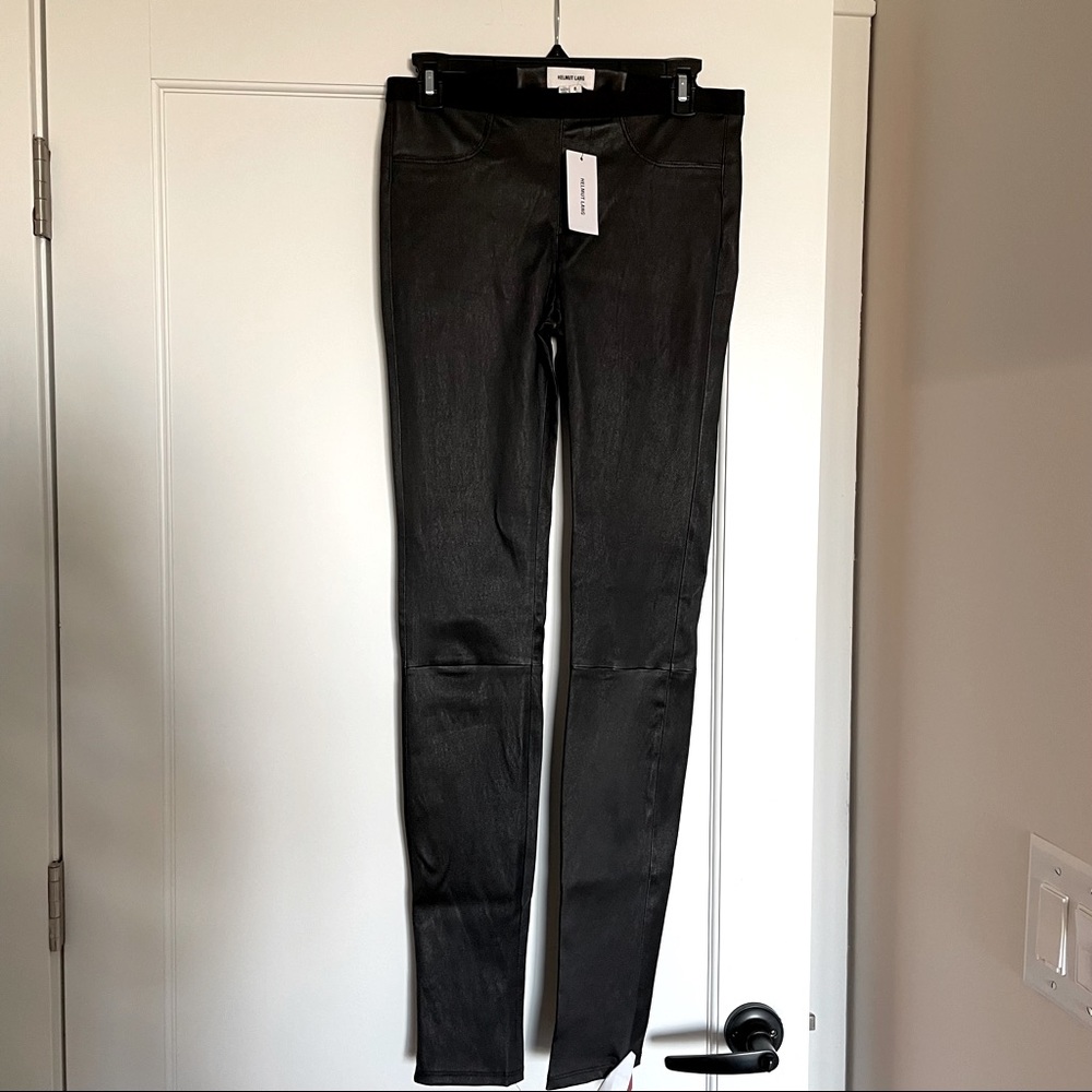 NWT Helmet Lang Lamb Leather Leggings